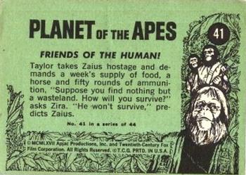 1969 Topps Planet of the Apes #41 Friends of the Human! Back