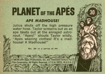 1969 Topps Planet of the Apes #30 Ape Madhouse! Back