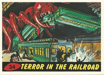 1994 Topps Mars Attacks #34 Terror in the Railroad Front