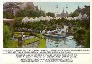 1965 Donruss Disneyland (Puzzle Back) #49 Viewed from the Dutch Canal Boats, Storybookland Features Miniature Settings from Disney Animated Motion Pictures Front