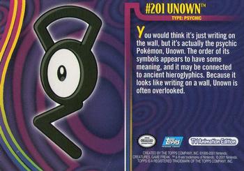 2001 Topps Pokemon Johto League Champions #NNO Unown Back