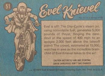 1974 Topps Evel Knievel #51 Blast-Off! Back