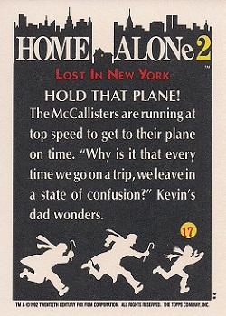 1992 Topps Home Alone 2 #17 Hold That Plane! Back