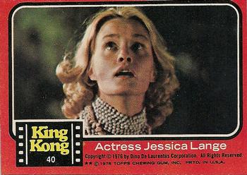 1976 Topps King Kong #40 Actress Jessica Lang Front