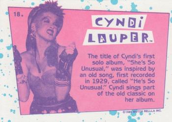 1985 Topps Cyndi Lauper #18 The title of Cyndi's first solo album, 