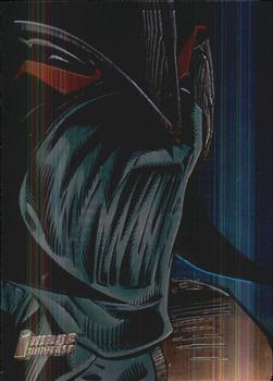 1995 Topps Finest Image Universe #77 ShadowHawk and His Identity Front