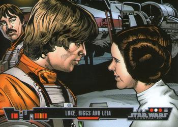 2013 Topps Star Wars Illustrated A New Hope #93 Luke, Biggs and Leia Front
