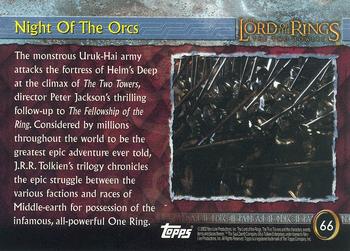 2002 Topps Lord of the Rings: The Two Towers #66 Night Of The Orcs Back