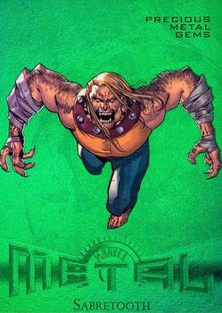 2013 Fleer Retro Marvel  - Precious Metal Gems Green #38 Sabretooth Front
