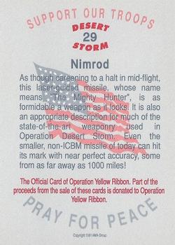 1991 AMA Group Desert Storm Operation Yellow Ribbon #29 Nimrod Laser Guided Missile Back