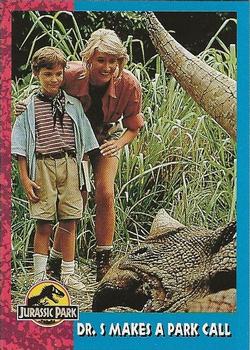 1993 Topps Jurassic Park #108 Dr. S Makes a Park Call Front