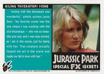 1993 Topps Jurassic Park #131 Ailing Triceratops Scene Back