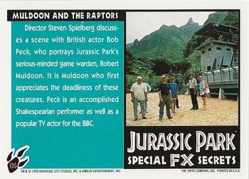1993 Topps Jurassic Park #136 Muldoon and the Raptors Back