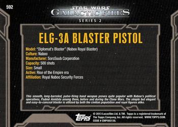 2013 Topps Star Wars: Galactic Files Series 2 #592 ELG-3A Blaster Pistol Back