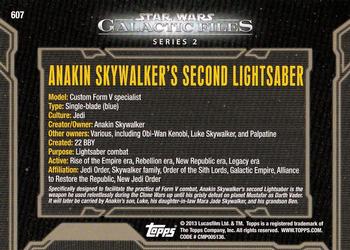 2013 Topps Star Wars: Galactic Files Series 2 #607 Anakin Skywalker's Second Lightsaber Back