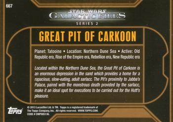 2013 Topps Star Wars: Galactic Files Series 2 #667 Great Pit of Carkoon Back