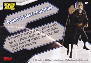 2008 Topps Star Wars The Clone Wars Stickers #66 Dooku's force lightning Back