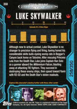 2013 Topps Star Wars: Galactic Files Series 2 - Blue #358 Luke Skywalker Back