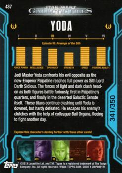 2013 Topps Star Wars: Galactic Files Series 2 - Blue #437 Yoda Back