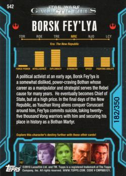 2013 Topps Star Wars: Galactic Files Series 2 - Blue #542 Borsk Fey'lya Back