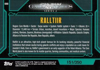 2013 Topps Star Wars: Galactic Files Series 2 - Blue #690 Ralltiir Back