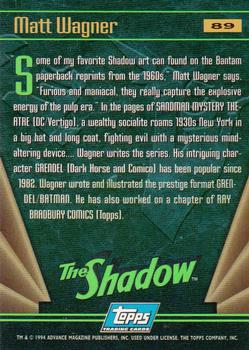 1994 Topps The Shadow #89 Matt Wagner Back