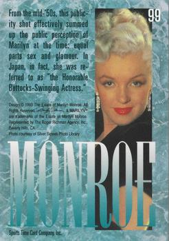 1993 Sports Time Marilyn Monroe #99 From the mid-'50s, this publicity shot effec Back