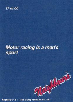 1988 Topps Neighbours Series 1 #17 Motor racing is a man's sport Back