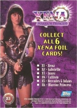 1998 Topps Xena: Warrior Princess - Foil #X1 Xena Back