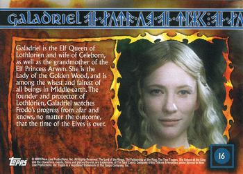 2006 Topps Lord of the Rings Evolution #16 Galadriel Back