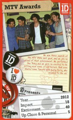 2013 Top Trumps One Direction The Journey So Far #NNO MTV Awards Front