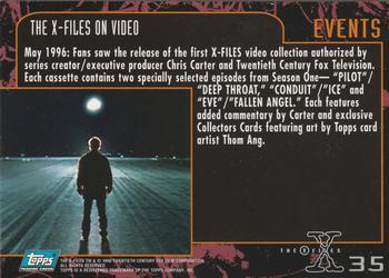 1996 Topps The X-Files Season Three - Silver Foil #35 The X-Files on Video Back