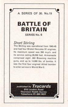1970 Trucards Battle of Britain #19 Short Stirling Back