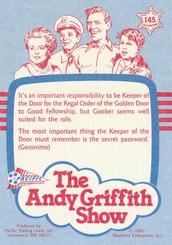 1991 Pacific The Andy Griffith Show Series 2 #145 Keeper of the Door Back