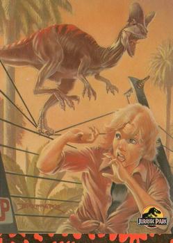 1993 Topps Jurassic Park Gold - Art #2 Sprinting Spitters Front