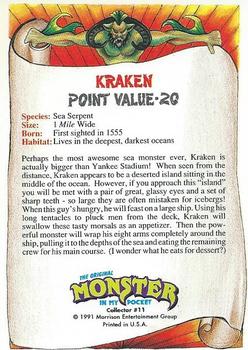 1991 Topps Monster in My Pocket (US Edition) #11 Kraken Back