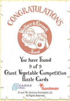 2005 Cards Inc. Wallace & Gromit: The Curse of the Were-Rabbit #9 of 9 Giant Vegetable Competition puzzle bottom right Back