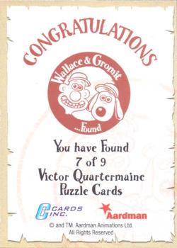 2005 Cards Inc. Wallace & Gromit: The Curse of the Were-Rabbit #7 of 9 Victor Quartermaine puzzle bottom left Back