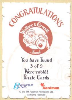 2005 Cards Inc. Wallace & Gromit: The Curse of the Were-Rabbit #3 of 9 Were-rabbit puzzle top right Back