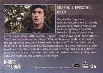 2014 Rittenhouse Under the Dome Season One #6 Pilot Back