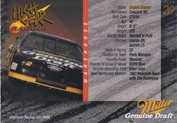 1994 Wheels High Gear Power Pack Team Set Miller Genuine Draft #20 Dennis Beaver Back