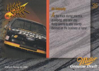 1994 Wheels High Gear Power Pack Team Set Miller Genuine Draft #35 Rusty Wallace Back