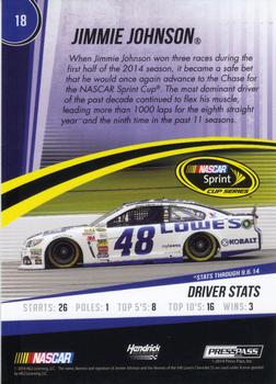 2015 Press Pass Cup Chase - Purple #18 Jimmie Johnson Back