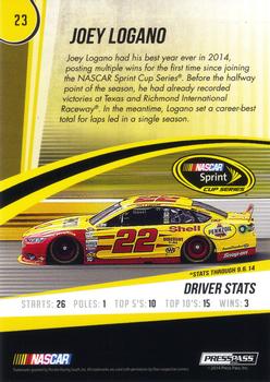 2015 Press Pass Cup Chase - Purple #23 Joey Logano Back