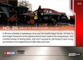 2012 Press Pass - Purple #63 No. 24 Drive To End Hunger Hauler Back