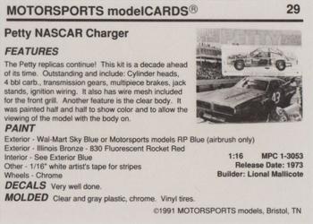 1991 Motorsports Modelcards - Premiere #29 Richard Petty Back