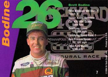 1995 Hi-Tech 1994 Brickyard 400 - Gold Foil #7 Brett Bodine Back