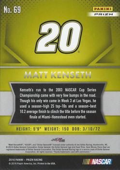 2016 Panini Prizm - Prizm #69 Matt Kenseth Back