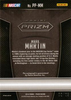 2016 Panini Prizm - Patented Penmanship Red White and Blue Prizm #PP-MM Mark Martin Back
