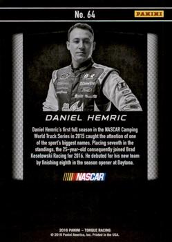 2016 Panini Torque - Gold #64 Daniel Hemric Back